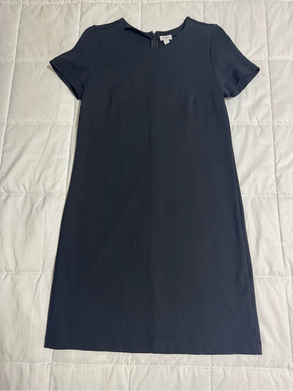 J. Crew Black Short-Sleeve Ponte Knit Dress
